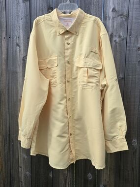 Boulder Creek Shirt Mens 2XL Big Yellow Fishing Vented Long Sleeve Mesh Lined